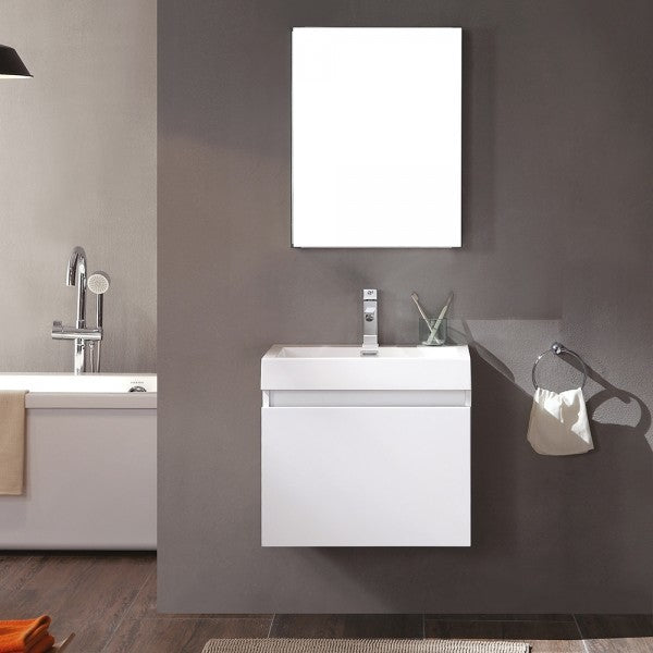 Nano White Modern Bathroom Vanity With Medicine Cabinet, FFT1030BN