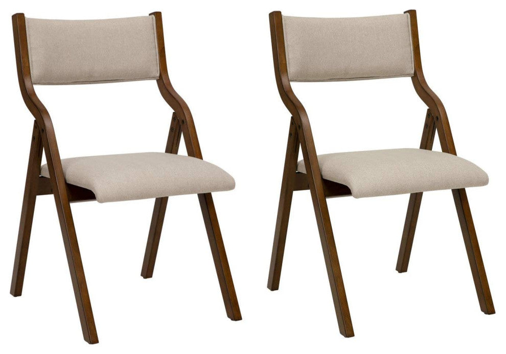 Kitchen room Dining chair foldable 18 Inch Taupe Set of 2