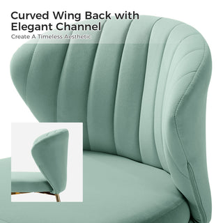 Luna Contemporary Side Chair With Tufted Back, Sage