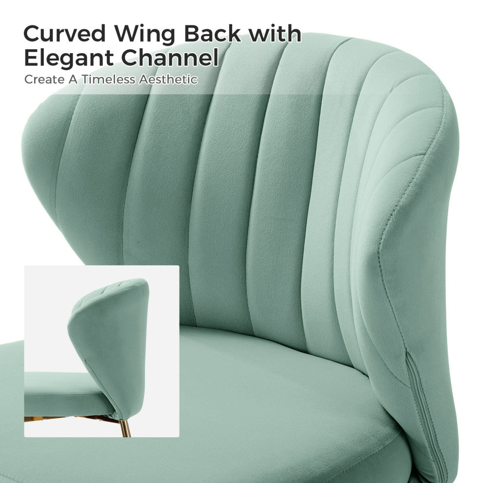 Luna Contemporary Side Chair With Tufted Back, Sage
