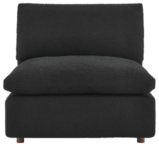 Commix Down Filled Overstuffed Boucle Fabric Armless Chair, Black