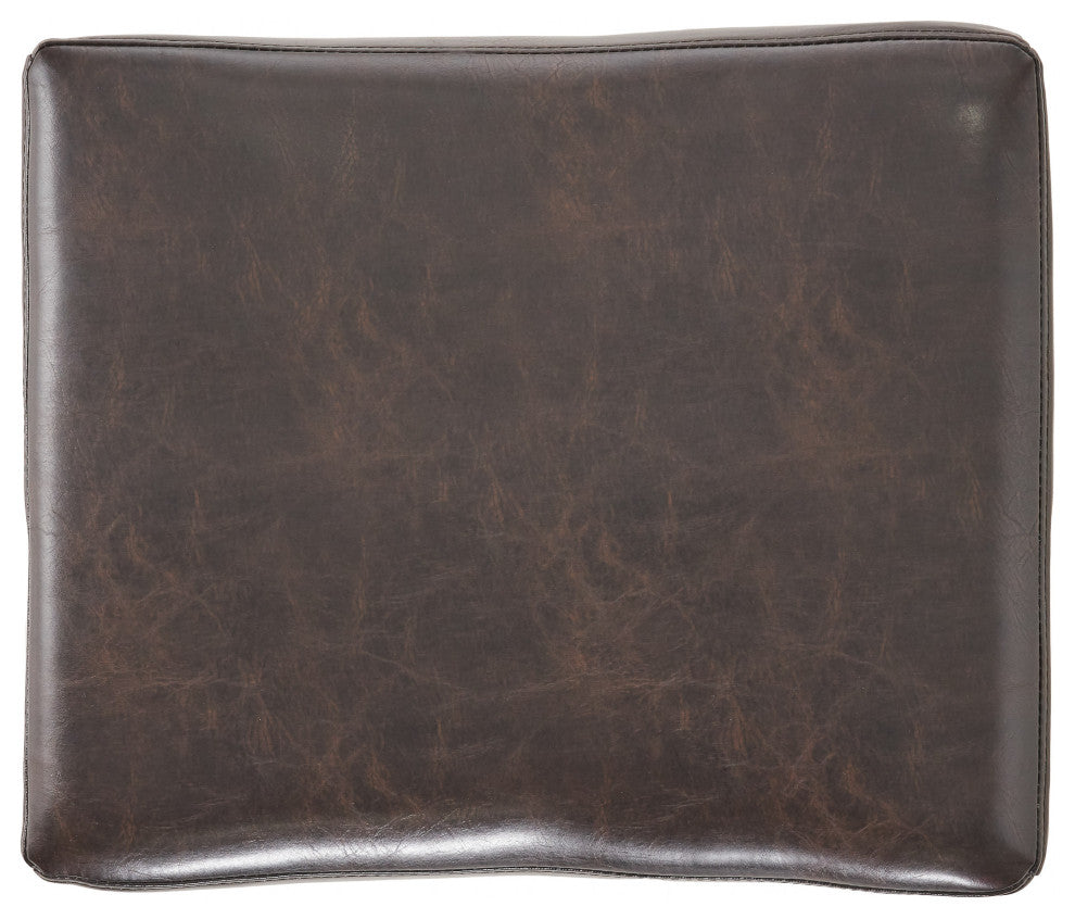 GDF Studio Adler Brown Leather Backless Bar Stools, Set of 2