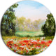 Poppy Field With Sky, Landscape Disc Metal Wall Art, 11"