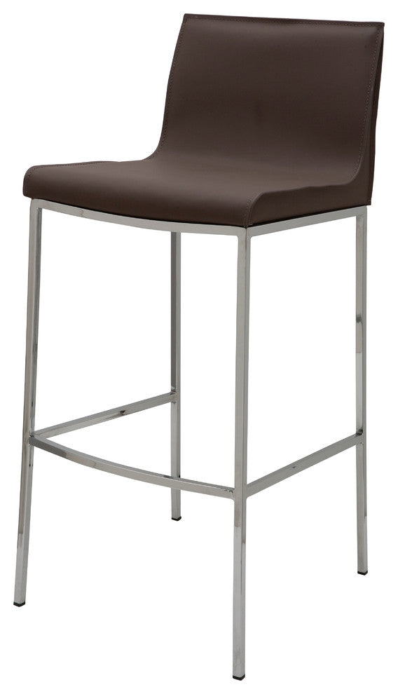 Colter Leather Stool, Mink, Counter Height