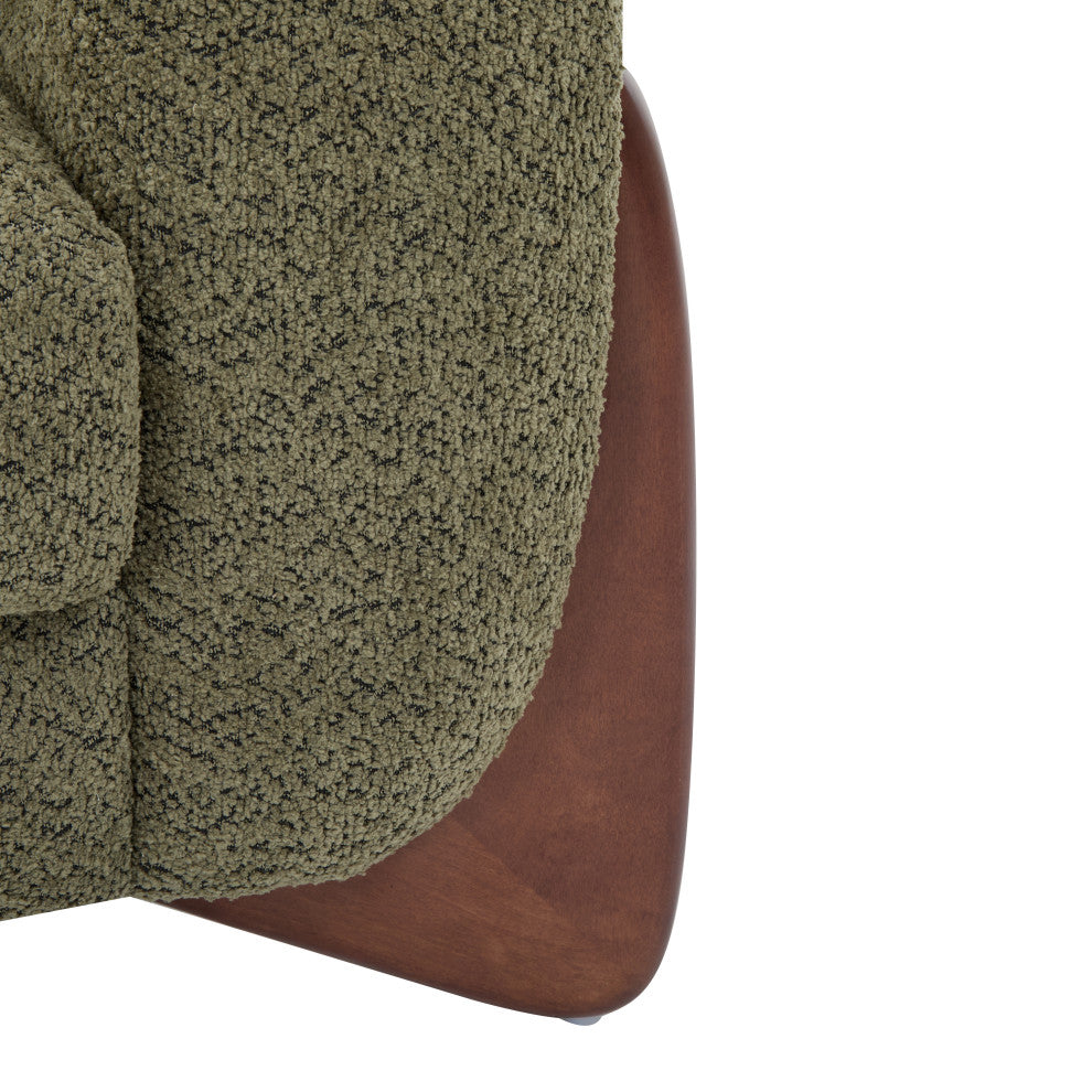 CKH 63" Upholstered Boucle Fabric Sherpa Loveseat, Olive Green
