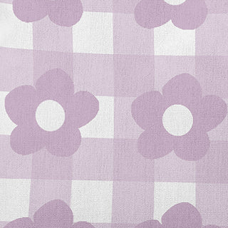 Flowers on Gingham Decorative Throw Pillow, Purple, 20"x20"