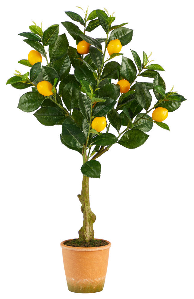 28" Lemon Artificial Tree, Decorative Planter