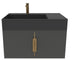 CastelloUSA Amazon 24" Wall Mounted Bathroom Vanity Set, Black, Black Top, Gold