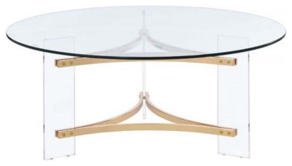 Lv01083 Coffee Table, Gold Finish, Sosi, 1-Piece/1Ctn