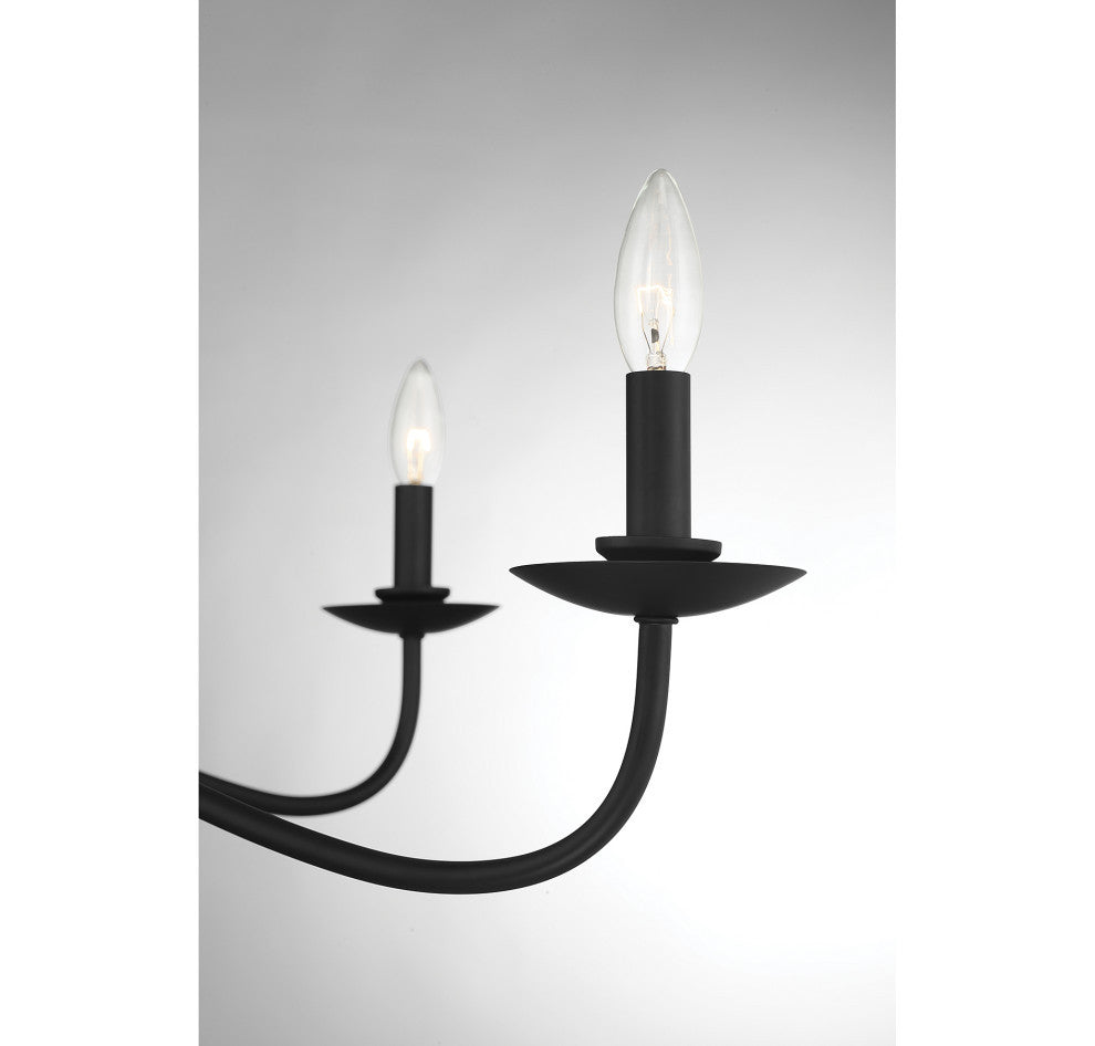 5-Light Chandelier, Matte Black
