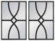 Benzara BM285574 24" Fir Wood Wall Mirror 2-Piece Set, Geometric Overlaid. Black