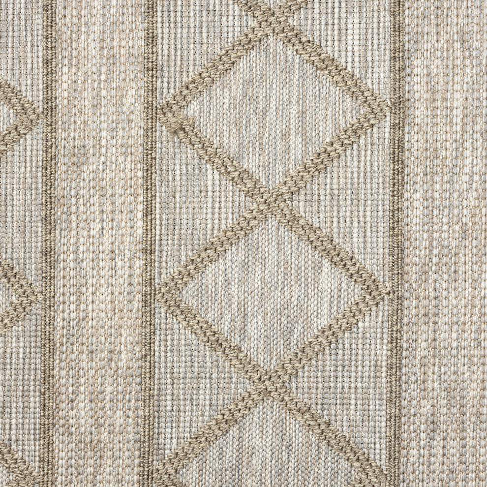 Paolo Contemporary Diamond Brown Indoor Outdoor Area Rug, 5' x 7'