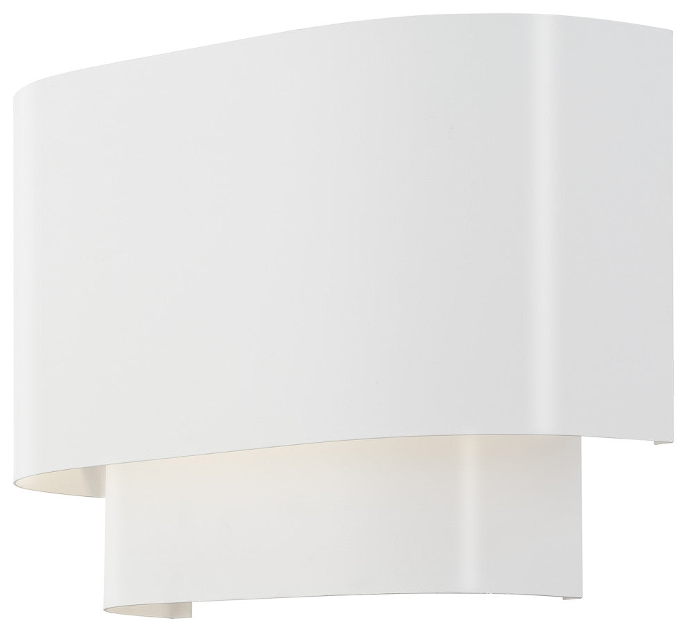 Springview 1 Light White ADA Sconce with White Metal Shade with Shiny White