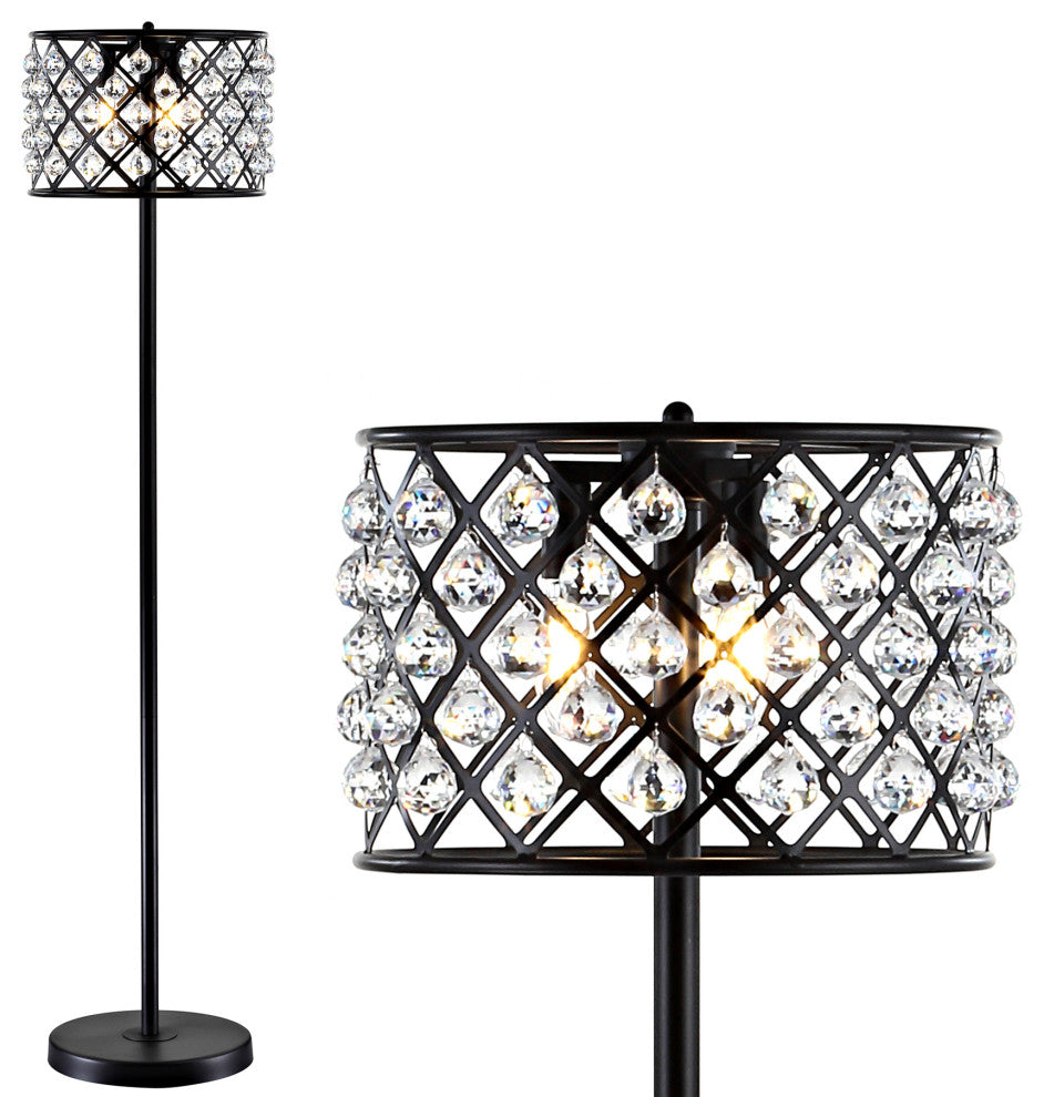 Elizabeth Crystal, Metal LED Floor Lamp, 60", Bronze