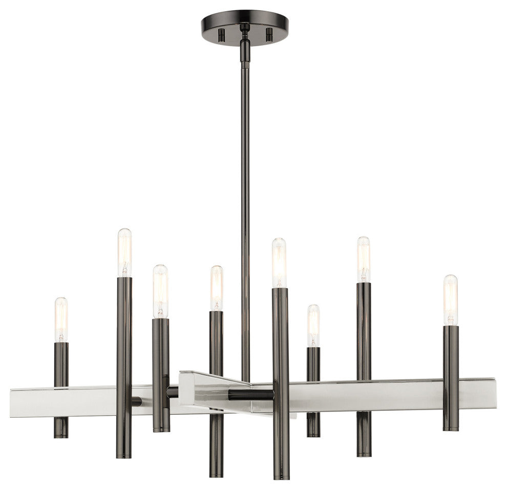 Black Chrome Mid Century Modern, Urban, Scandinavian, Minimal Chandelier