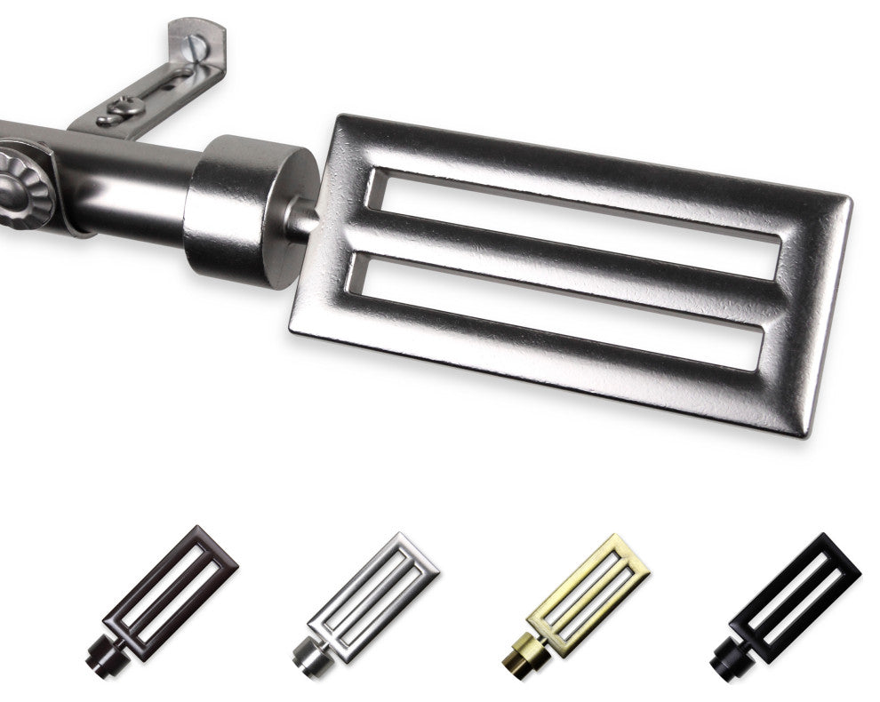 Mabel 13/16" dia. Curtain Rod, Satin Nickel, 18-28"