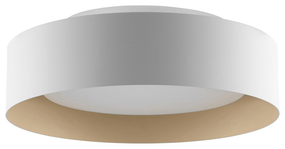 Marley 15.75 in. White and Beige Led Flush Mount Ceiling Fixture