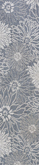 Bahamas Modern All-Over Floral Indoor/Outdoor Area Rug, Navy/Gray, 2x8