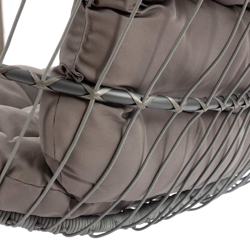 Outdoor Wicker X-Large Double Swing Chair Hanging Egg Chair With Cushion