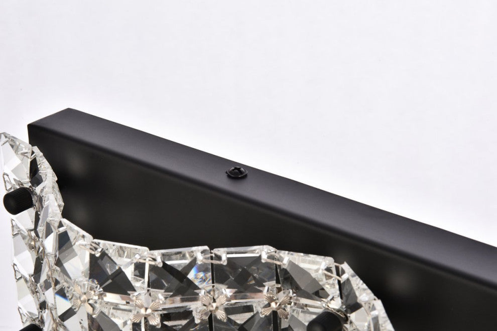 Taylor 3 Light Bath Sconce, Black With Clear Crystals