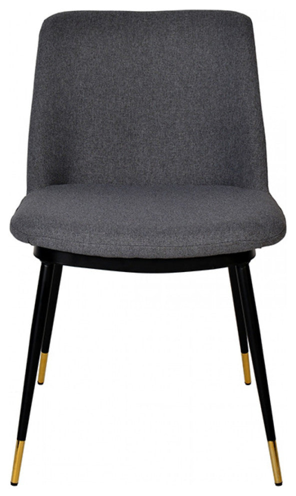 Set of Two Gray Black Dining Chairs