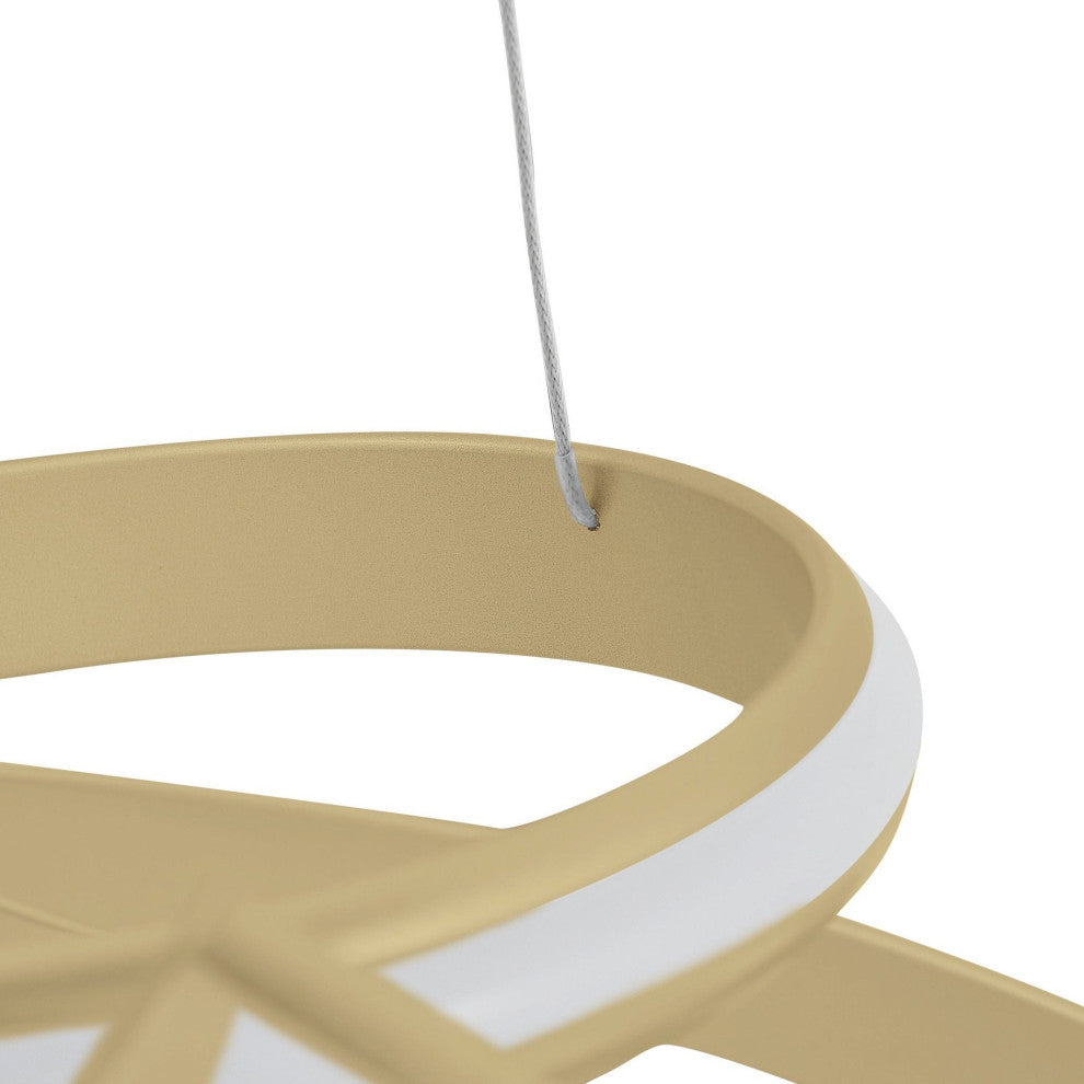 Oslo Dimmable Integrated LED Chandelier, Gold, Smart Dimmer Included