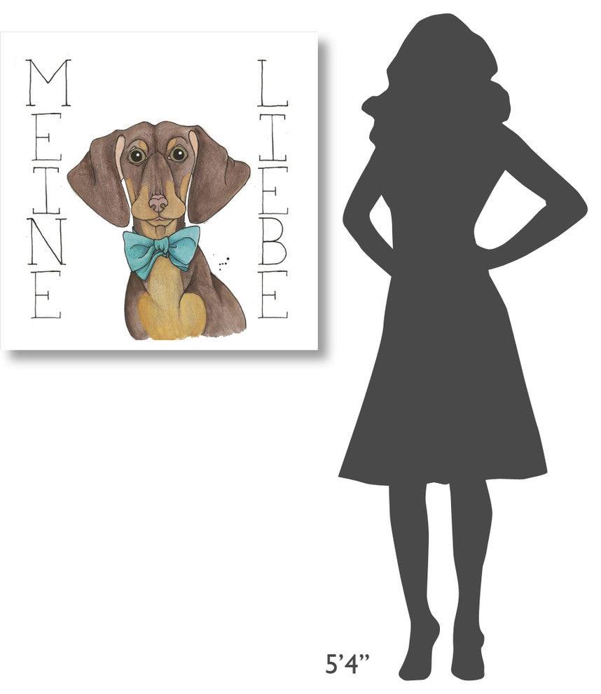 "Puppy Love Dachshund Color" Digital Paper Print by Elyse DeNeige, 32"x32"