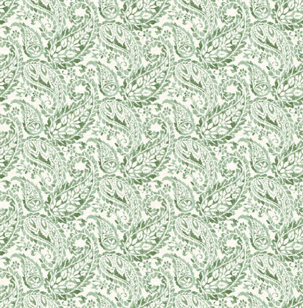 Paisley Wallpaper, Green, Bolt