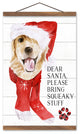 Please Bring Squeaky Stuff 12x18 Teak Hanging Canvas