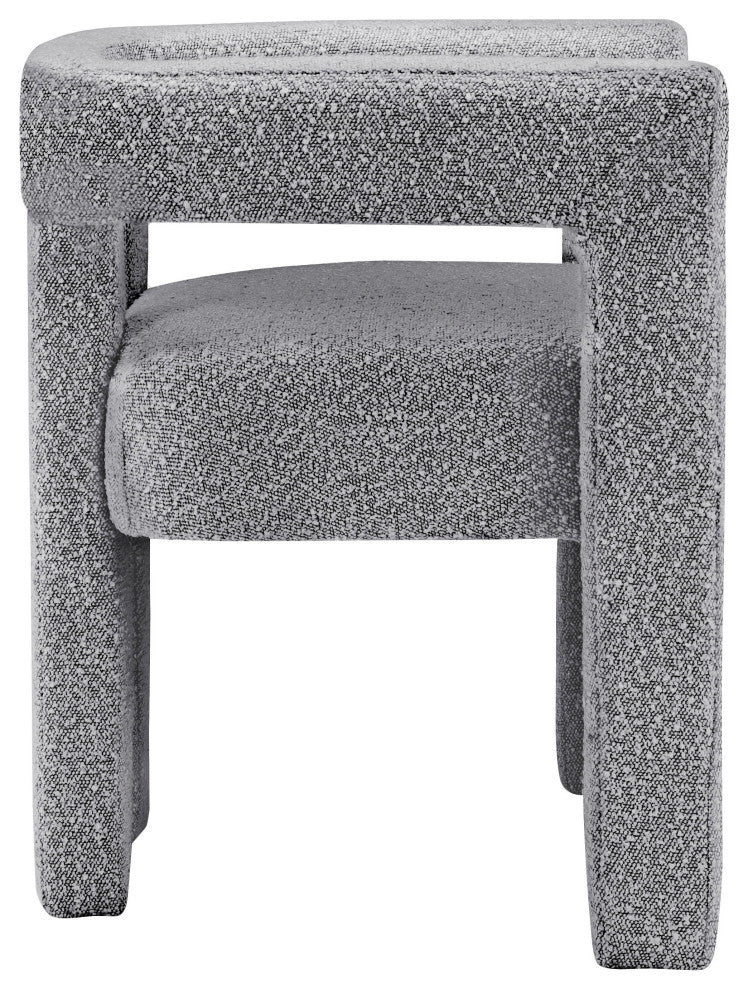 Athena Boucle Fabric Upholstered Accent / Dining Chair, Grey