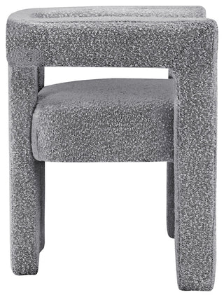 Athena Boucle Fabric Upholstered Accent / Dining Chair, Grey