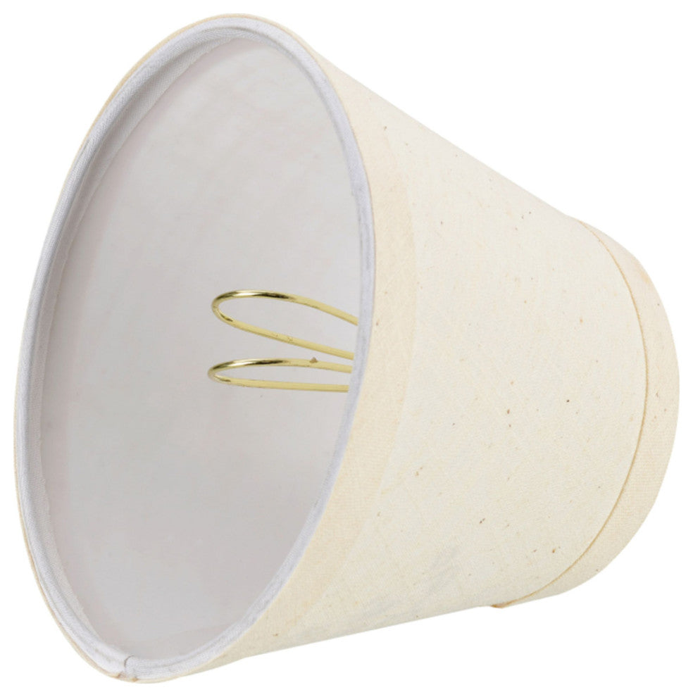 32062-6 Small Hardback Empire  Chandelier Clip On Lamp Shade Beige 3"x5"x4"