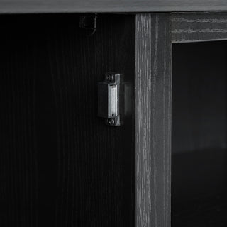 Camden 58" Low Profile TV Stand With Fireplace Black