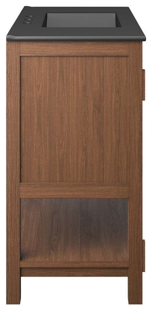 Ashlyn 36" Wood Bathroom Vanity - Walnut Black