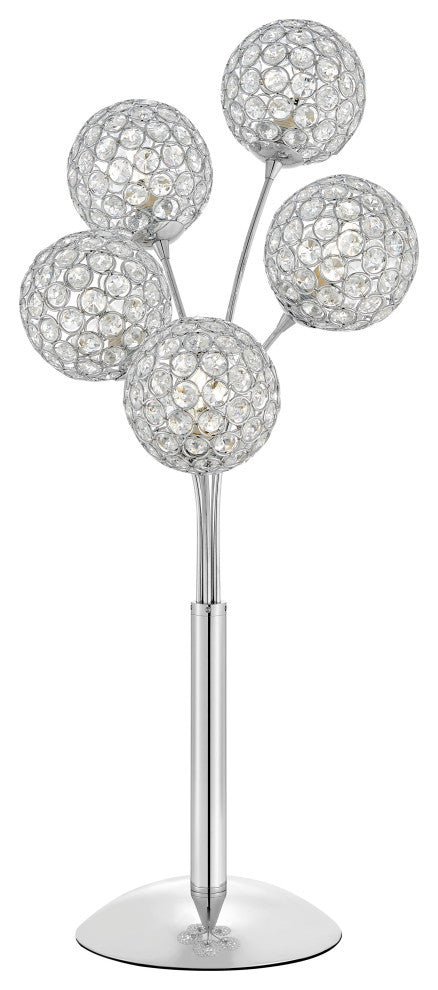 Thailand Crystal Domes Dimmable 5 LED Light Table Lamp