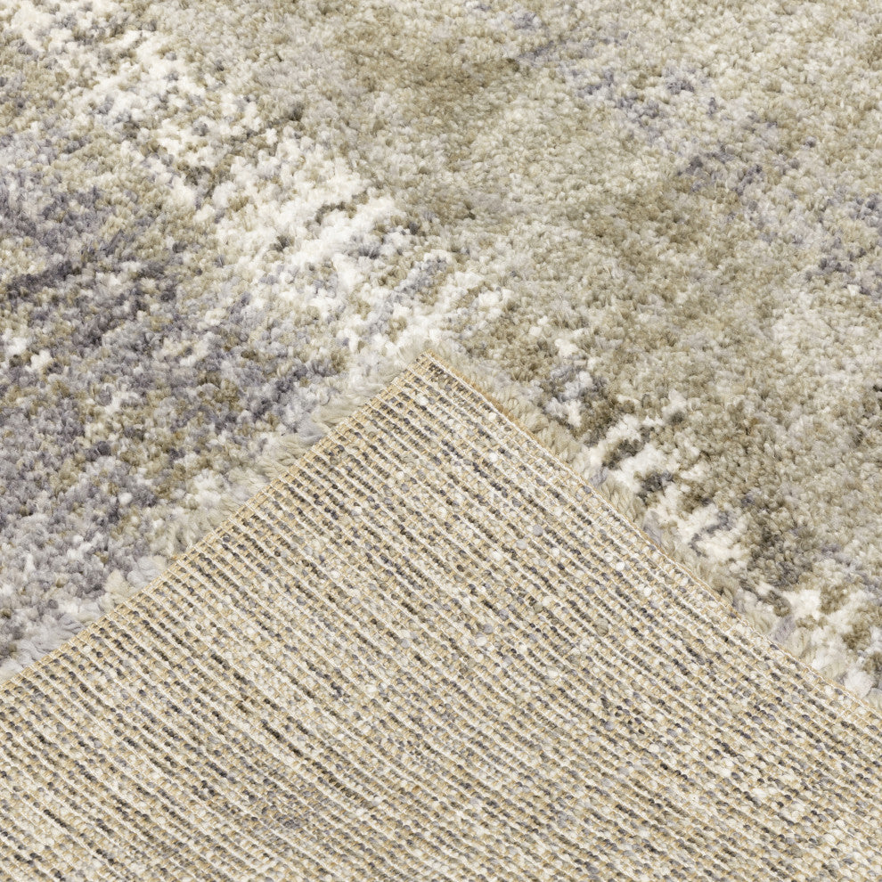Ashton Impressed Shag Grey/Ivory Area Rug, 7.10X10.10