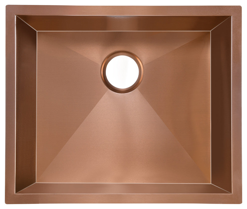 Tourner 21"x18" Stainless Steel, Single Basin, Undermount Sink, Rose Gold
