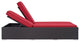 Modway Convene Double Outdoor Patio Chaise, Espresso Red