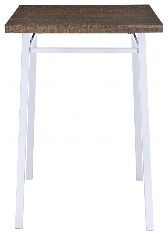 30" Brown And White Square Manufactured Wood Bar Table