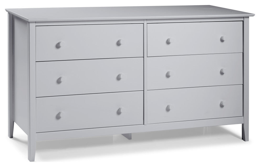 Simplicity 6-Drawer Dresser, Dove Gray