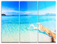 "Blue Tropical Beach Panorama" Photo Metal Wall Art, 3 Panels, 36"x28"