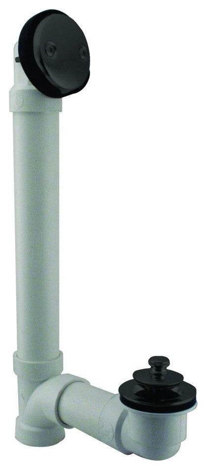 Twist & Close Sch. 40 PVC Bath Waste With Two-Hole Elbow In Oil Rubbed Bronze, Powder Coated Flat Black
