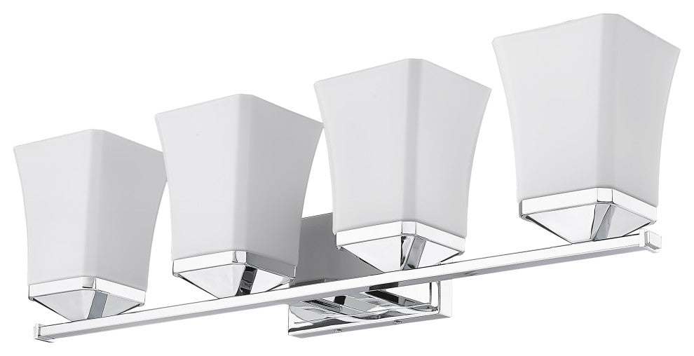Zlite 1939-4V-CH 4-Light Vanity, Etched Opal