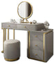 Makeup Vanity Set with Drawers Retractable Dressing Table Stool & Mirror