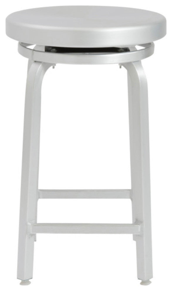 Miller-C Swivel 24" Counter Stool Matte Aluminum
