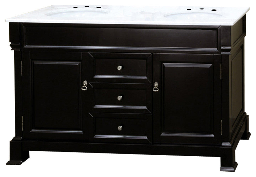 60 In Double Sink Vanity-Wood-Espresso