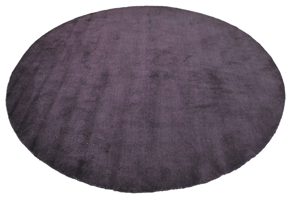 Hand Knotted Loom Silk Mix Area Rug Solid Brown, [Round] 10'x10'
