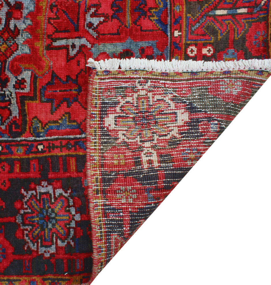 Fine Vintage Heriz Makbule Red/Charcoal Rug, 7'7 x 9'9