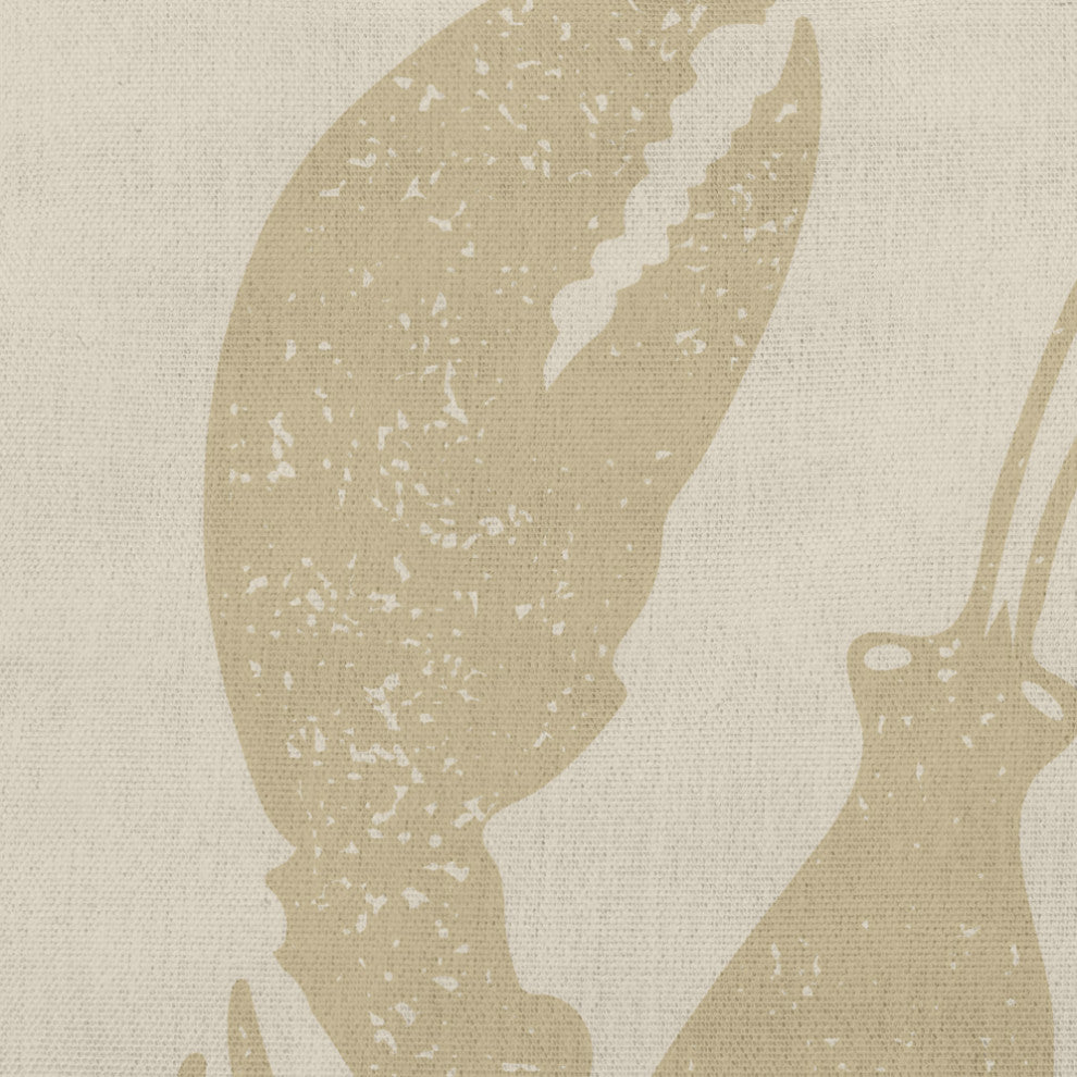 20x20" Lobster Nautical Decorative Indoor Pillow, Taupe