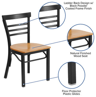 Black Ladder Chair-Nat Seat